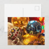 Feestelijke kerstversieringen dichtbij briefkaart (Voorkant / Achterkant)