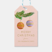 Feestelijke kerstversieringen gepersonaliseerd cadeaulabel (Voorkant)