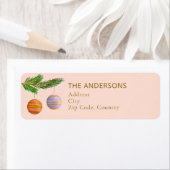 Feestelijke kerstversieringen gepersonaliseerd etiket (Insitu)