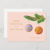 Feestelijke kerstversieringen gepersonaliseerd feestdagenkaart (Voorkant / Achterkant)