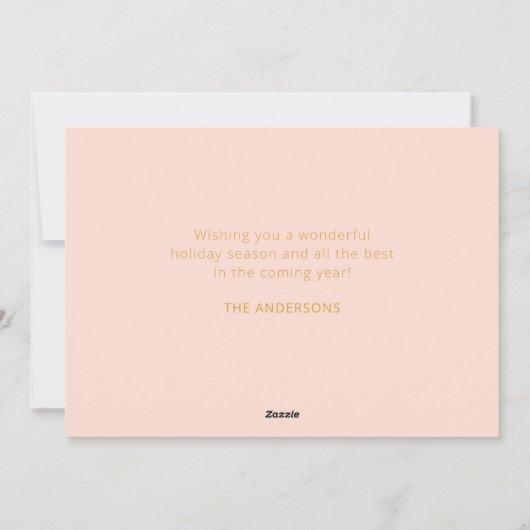 Feestelijke kerstversieringen gepersonaliseerd feestdagenkaart (Achterkant)