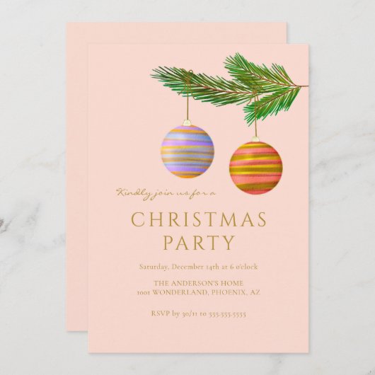 Feestelijke kerstversieringen gepersonaliseerd kaart (Voorkant / Achterkant)