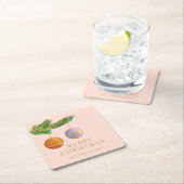 Feestelijke kerstversieringen gepersonaliseerd kartonnen onderzetters (Insitu)