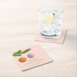 Feestelijke kerstversieringen gepersonaliseerd kartonnen onderzetters