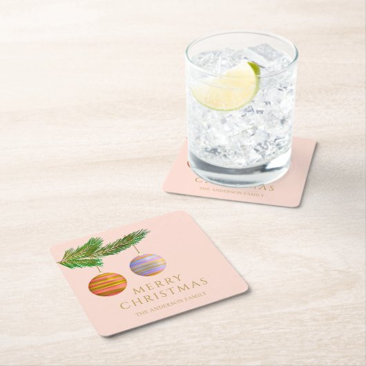 Feestelijke kerstversieringen gepersonaliseerd kartonnen onderzetters (Insitu)