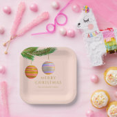 Feestelijke kerstversieringen gepersonaliseerd papieren bordje (Feest)