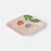 Feestelijke kerstversieringen gepersonaliseerd papieren bordje (Gebogen)