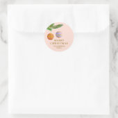 Feestelijke kerstversieringen gepersonaliseerd ronde sticker (Tas)