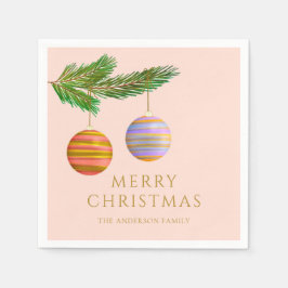 Feestelijke kerstversieringen gepersonaliseerd servet