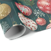 Feestelijke kerstversieringen Illustraties Cadeaupapier (Rol Hoek)