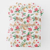 feestelijke kerstversieringen inpakpapier vel (In situ)