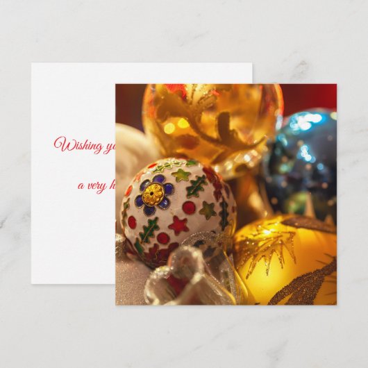 feestelijke kerstversieringen kaart (Voorkant / Achterkant)