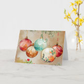 feestelijke kerstversieringen kaart (Gele Bloem)