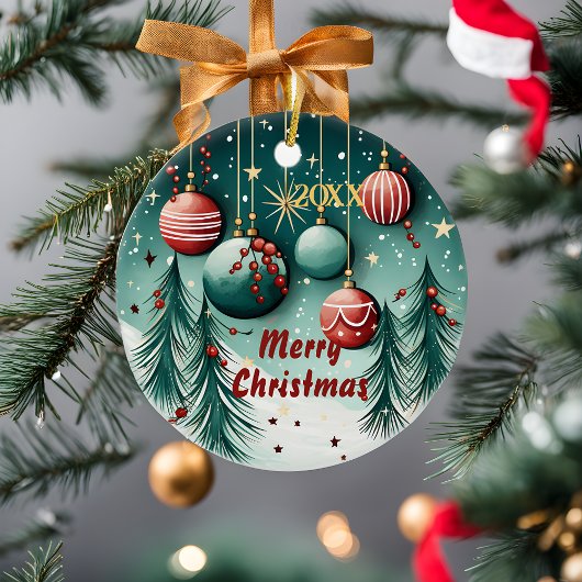 feestelijke kerstversieringen keramisch ornament