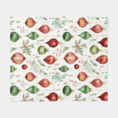 Feestelijke kerstversieringen Naadloos Patroon Fleece Deken (Voorkant (Horizontaal))