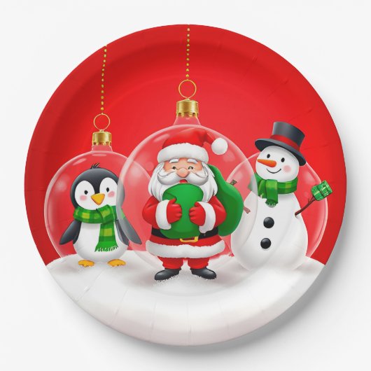 Feestelijke Kerstversieringen Papieren Bordje (Voorkant)
