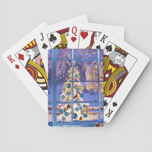 feestelijke kerstversieringen pokerkaarten (Achterkant)