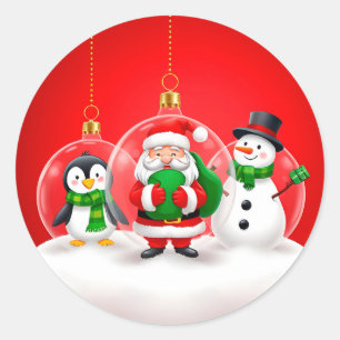 Feestelijke Kerstversieringen Ronde Sticker