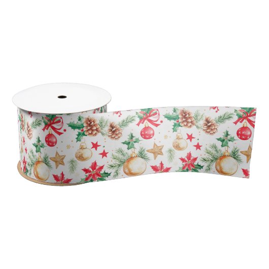 feestelijke kerstversieringen satijnen lint (Spoel)