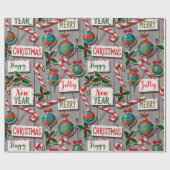 Feestelijke Kerstverwarring Cadeaupapier (Vlak)