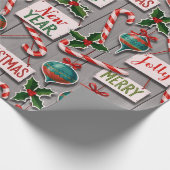 Feestelijke Kerstverwarring Cadeaupapier (Hoek)