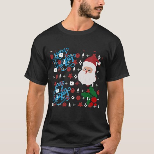 Feestelijke kerstvibes grafisch T-shirt voor manne (Voorkant)