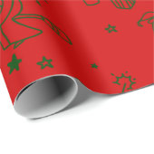 feestelijke kerstviering befana red cadeaupapier (Rol Hoek)