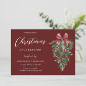 Feestelijke kerstviering kaart (Staand voorkant)