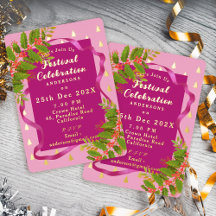 Feestelijke Kerstviering Roze Rood