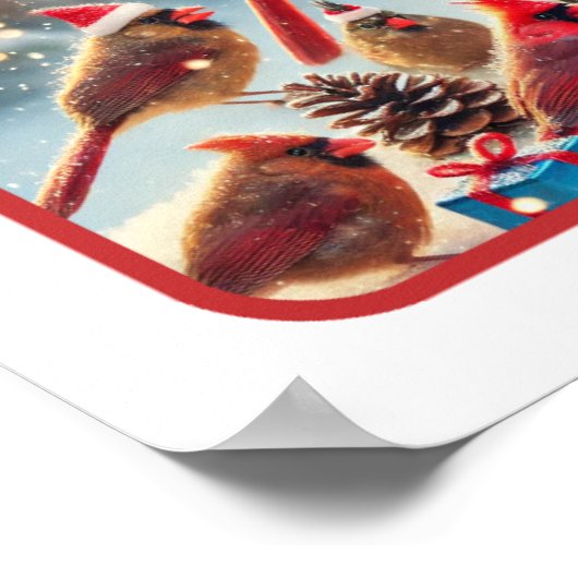 Feestelijke kerstviering van de kardinalen poster (Hoek)