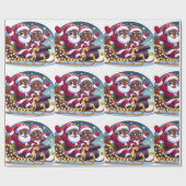 Feestelijke Kerstvlucht- Kerst inpakpapier (Vlak)