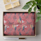 Feestelijke kerstvogels en gebladerte patroon tissuepapier (Geschenk)
