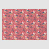 Feestelijke kerstvogels en gebladerte patroon tissuepapier (Voorkant)