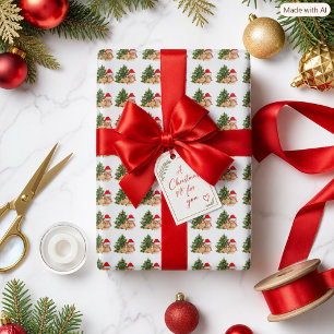Feestelijke Kerstvos Fantasievolle Vakantiedag Cadeaupapier