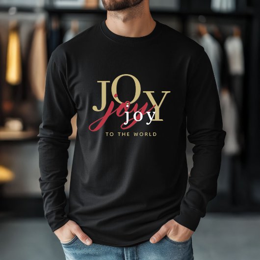 Feestelijke Kerstvreugde voor de Wereld Typografie Tri-Blend Shirt