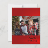 feestelijke kerstwagen bedankkaart (Achterkant)