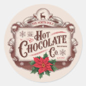 Feestelijke Kerstwarme chocolademelk Ronde Sticker (Voorkant)