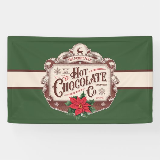 Feestelijke kerstwarme chocoladereep verkopers spandoek (Horizontaal)