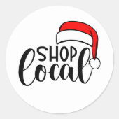 feestelijke kerstwinkel - lokale woordkunst ronde sticker (Voorkant)