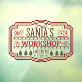 Feestelijke kerstwinkel Santa's workshop Raamsticker (Vel 3)