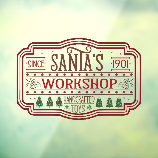 Feestelijke kerstwinkel Santa's workshop Raamsticker (Vel 3)