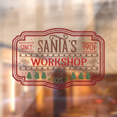 Feestelijke kerstwinkel Santa's workshop Raamsticker (Vel 2)