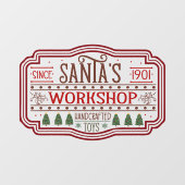 Feestelijke kerstwinkel Santa's workshop Raamsticker (Vel)