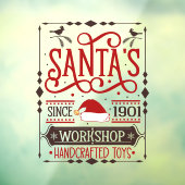 Feestelijke kerstwinkel Santa's workshop Raamsticker (Vel 3)