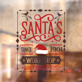 Feestelijke kerstwinkel Santa's workshop Raamsticker (Vel 2)