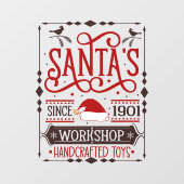 Feestelijke kerstwinkel Santa's workshop Raamsticker (Vel)