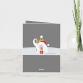 feestelijke kerstwitte olifant voegt tekst toe feestdagen kaart (Achterkant)