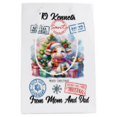 Feestelijke kerstzak met Koe Medium Cadeauzakje (Voorkant)