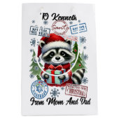 Feestelijke kerstzak met vakantie medium cadeauzakje (Voorkant)