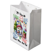 Feestelijke kerstzak met vakantie medium cadeauzakje (Voorkant Gekanteld)